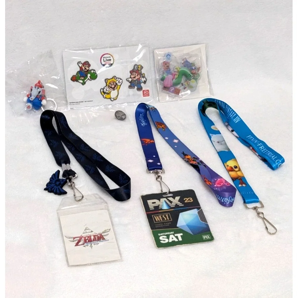 PAX West - Nintendo Live Game Dev Swag Lot - Mario Pins Smash Bros Zelda FFXIV